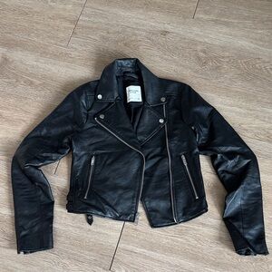 Abercrombie & Fitch Women’s Black Leather Moto Jacket